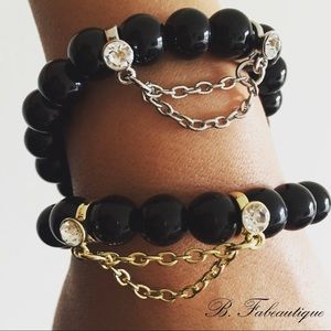 Black Sparkle Chain Bracelet